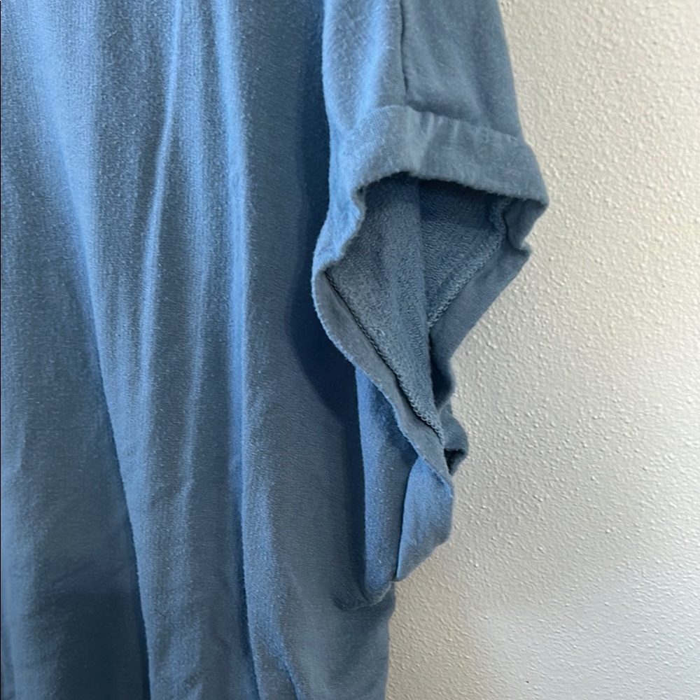 Blue Cuffed Sleeve Boxy Tee - Picture 4 of 5